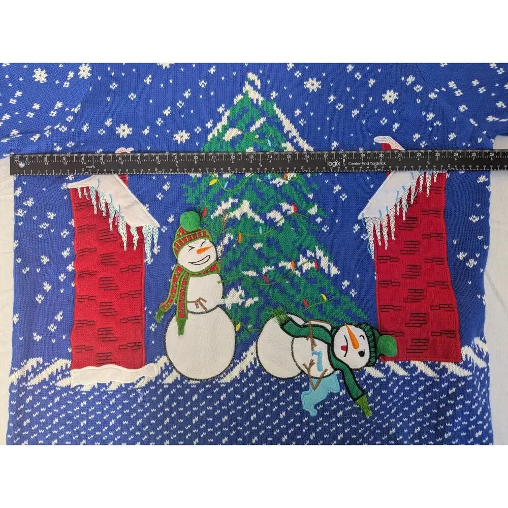 Jolly Sweaters Men's Light Up Snowman Icicle Ugly Christmas Sweater